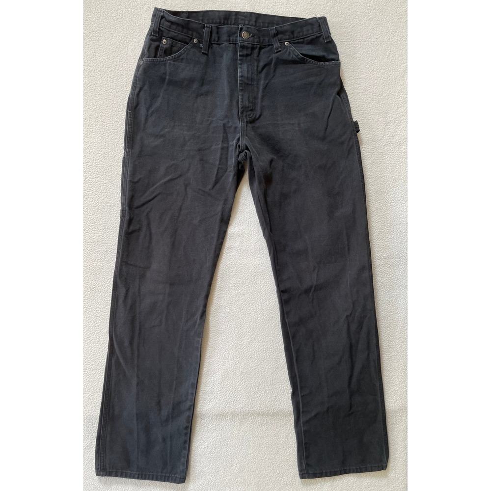 Dickies Mens 34x34 Carpenter Pants Black Duck Canvas Utility Workwear Skatewear